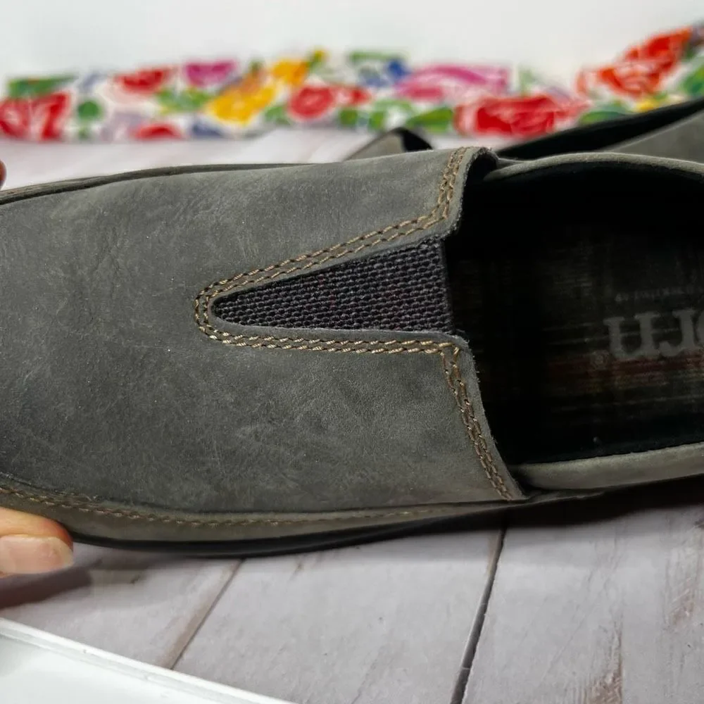 Born Gray Brown Leather Slip On Comfort Loafers - Picture 9 of 9
